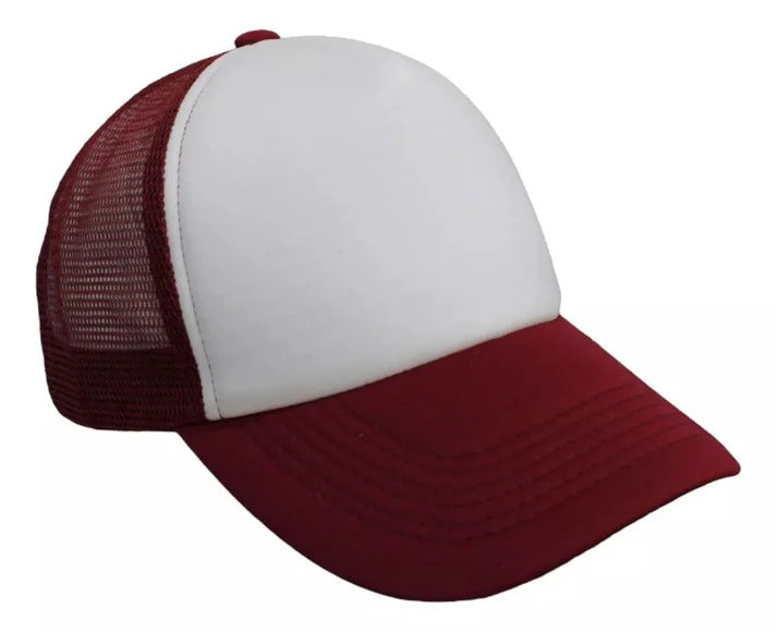 Gorras Adulto Sublimable Imprimible (MALLA y VISERA COLOR CON FRENTE BLANCA)