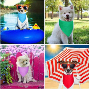 Bulk Sublimation Dog Bandanas Set - Washable & Adjustable Triangle Bibs for Pets