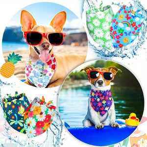 Bulk Sublimation Dog Bandanas Set - Washable & Adjustable Triangle Bibs for Pets