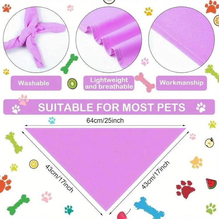 Bulk Sublimation Dog Bandanas Set - Washable & Adjustable Triangle Bibs for Pets