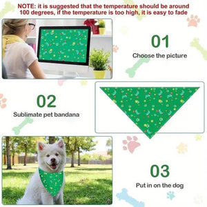 Bulk Sublimation Dog Bandanas Set - Washable & Adjustable Triangle Bibs for Pets
