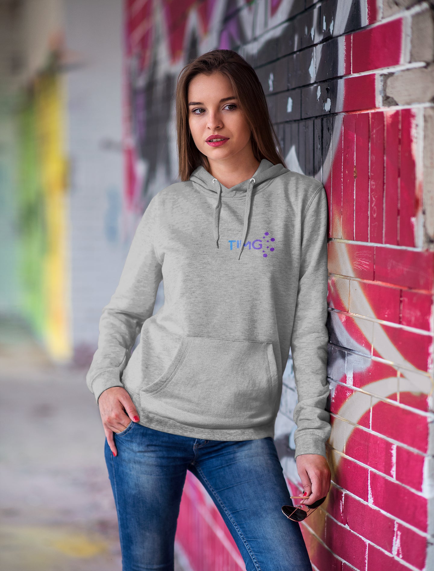 Sublimable Gray Lady's Shirt with Pearl Hood S to XL