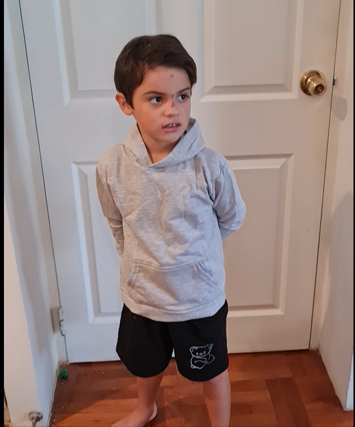Sublimable Gray Children's T-shirts with hood 2 to 16