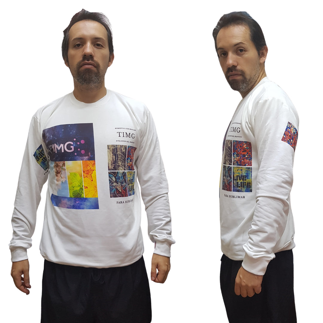 Poleras Sublimables de Varon Blanco Perla S al XL