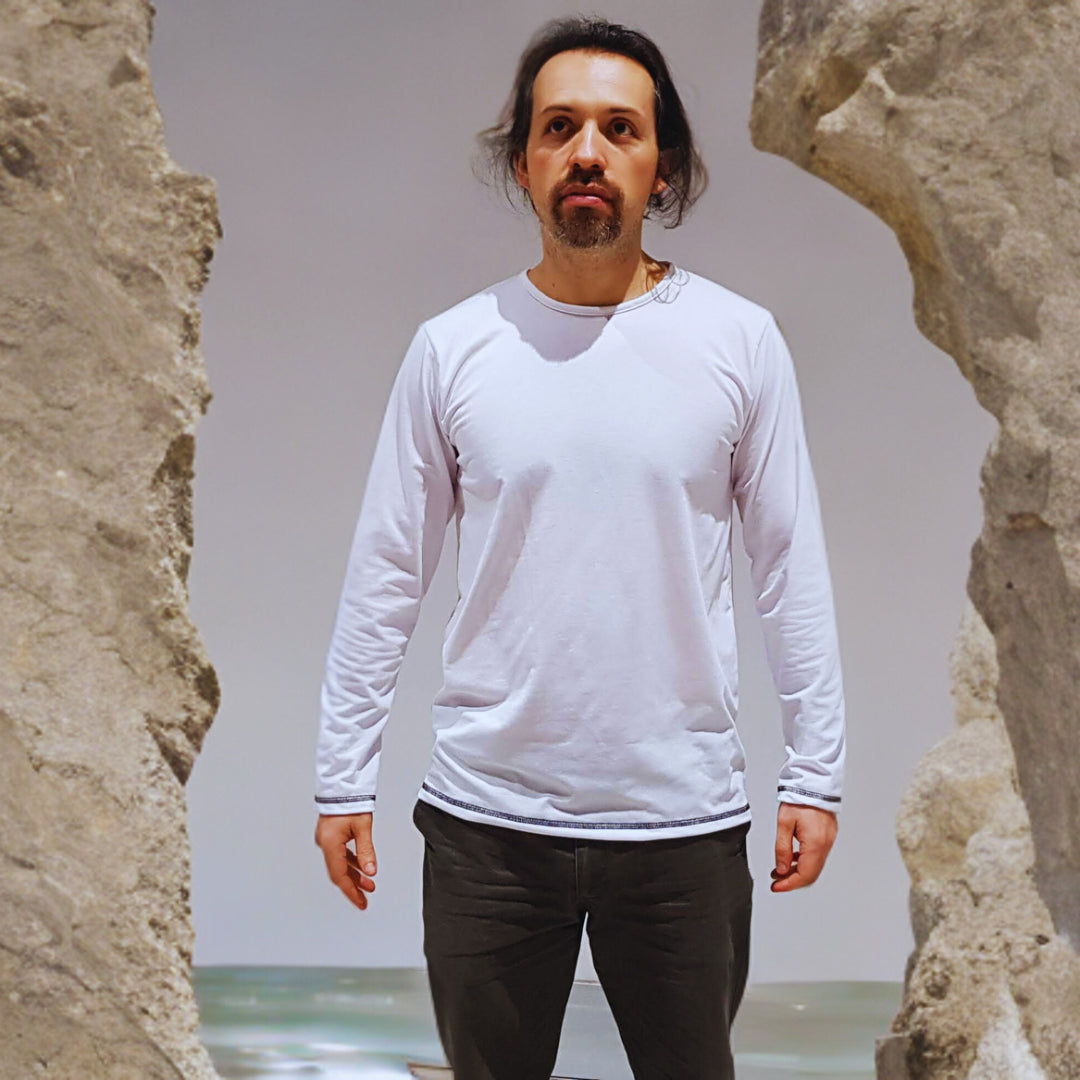 Men's Sublimable Polo Shirts Round Neck Long Sleeve
