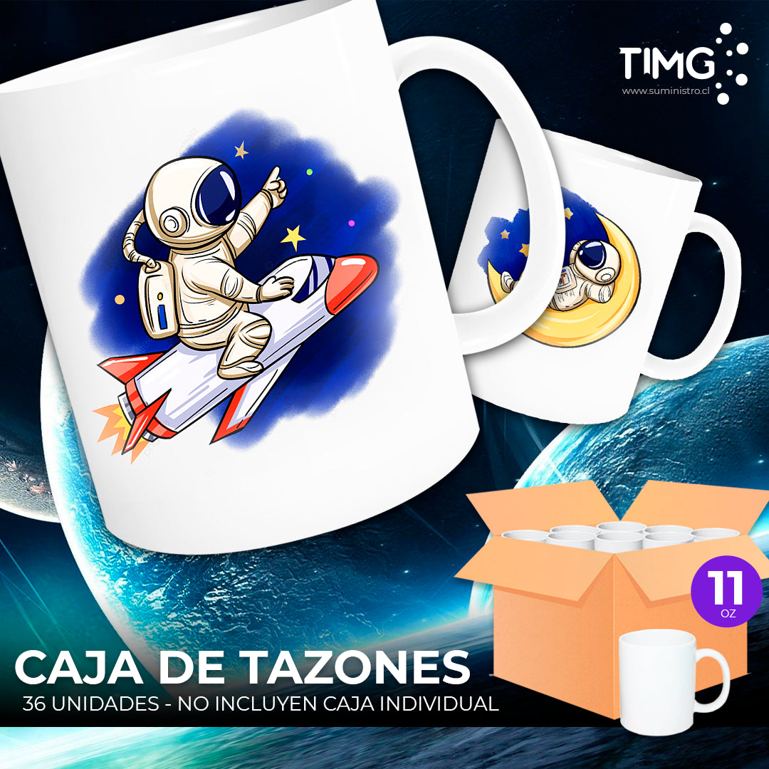 Sublimation white mug 11oz, box of 36 units, quality AAA Blue