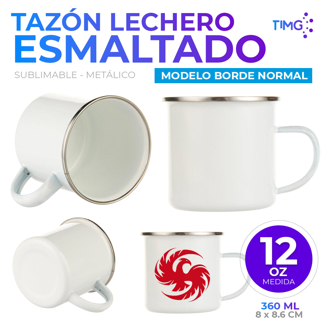12oz Metallic Dairy Sublimation Mug - Regular Rim