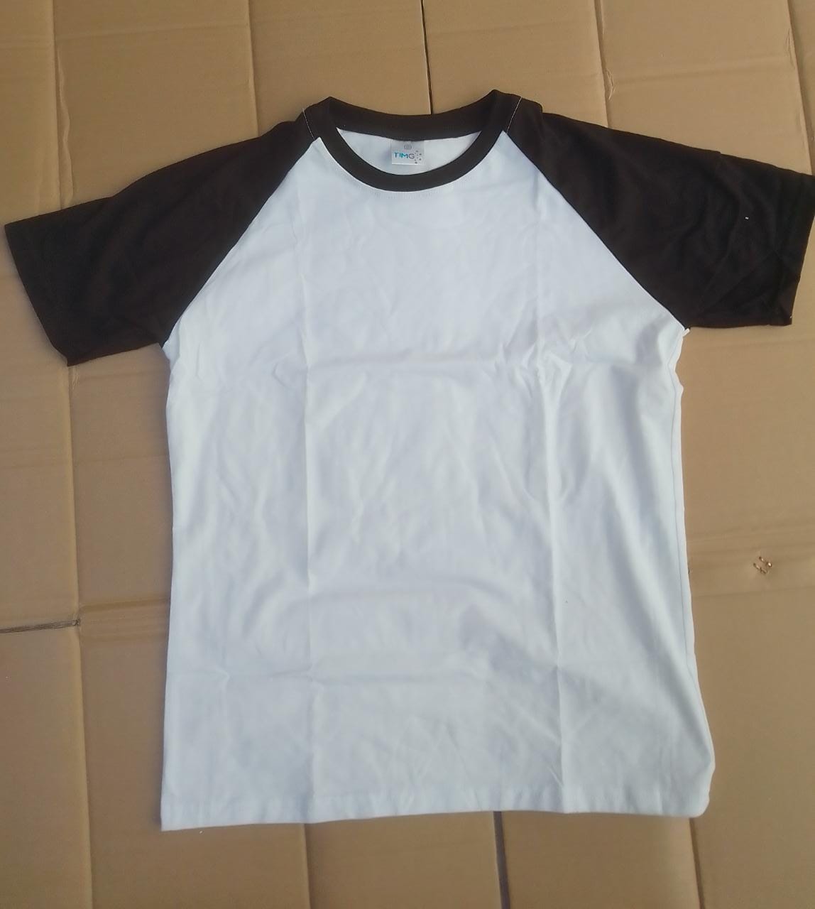 Polo Sublimable Juvenil Manga Ranglan Negro Tallas 2-16