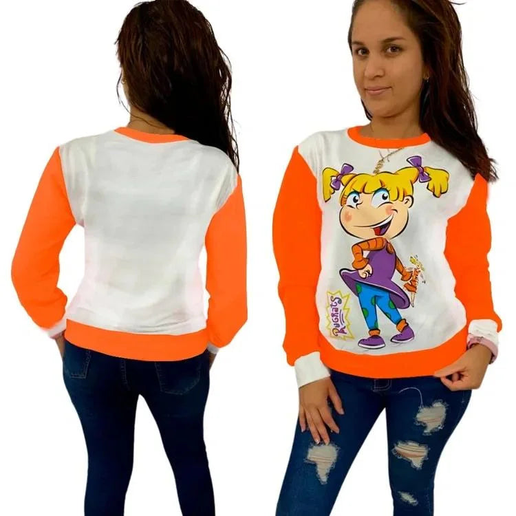 Poleras Sublimables Manga de color Naranja Neon
