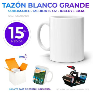 Tazón sublimable blanco 15oz