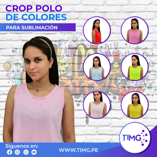  Crop sublimables sin mangas