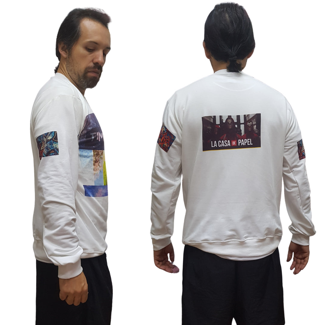 Poleras Sublimables de Varon Blanco Perla S al XL