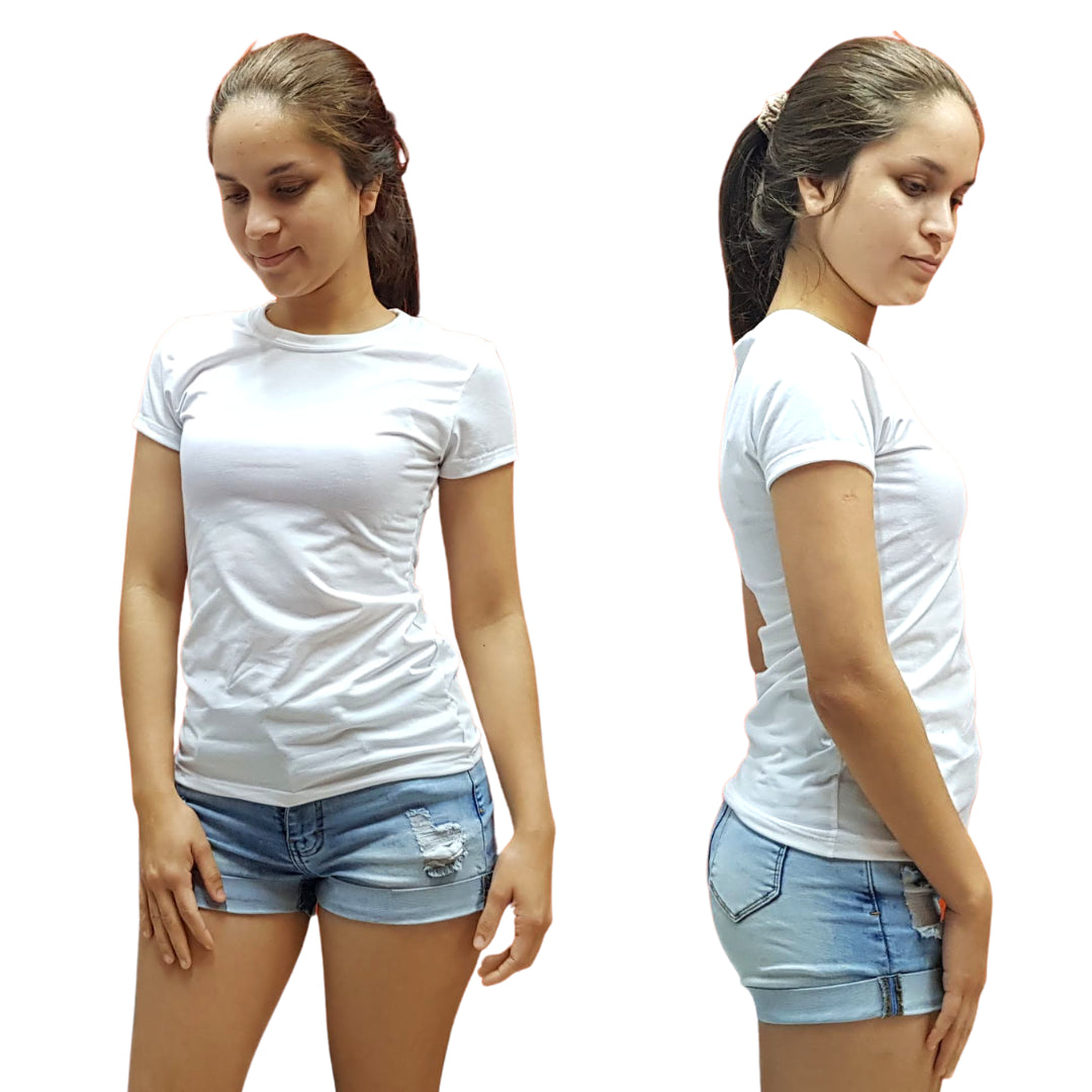 Sublimable Polo Shirts for Lady xs to XL Round Neck White Princess